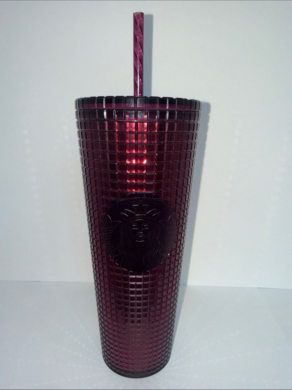 Starbucks Plum Square Studded Collectible Tumbler with Matching Straw